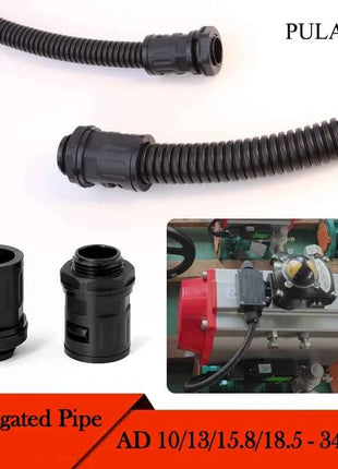 AD 10/13/15.8/18.5 - 34.5mm Tubo corrugato Giunto in nylon Cavo automobilistico Cavo motore Cablaggio isolato Soffietto Connettori per tubi