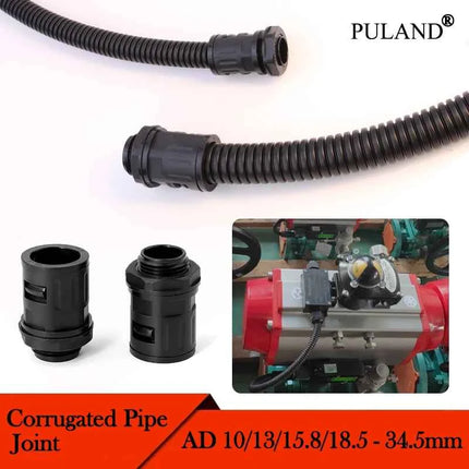 AD 10/13/15.8/18.5 - 34.5mm Tubo corrugato Giunto in nylon Cavo automobilistico Cavo motore Cablaggio isolato Soffietto Connettori per tubi