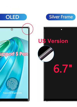 NUOVO AMOLED Per Samsung Galaxy S22 Ultra 5G Display LCD Display LCD Touch Screen Digitizer Assembly Per Samsung S22 Ultra Schermo