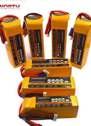TCBWORTH RC Lipo Battery 2S 3S 4S 6S 11.1V 14.8V 22.2V 1300 1500 1800 2200 3000 4200 5200 6000mah Battery XT60-T Deans Plug