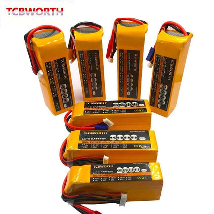 TCBWORTH RC Lipo Battery 2S 3S 4S 6S 11.1V 14.8V 22.2V 1300 1500 1800 2200 3000 4200 5200 6000mah Battery XT60-T Deans Plug