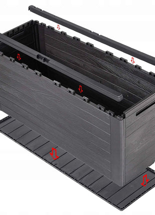 KADAX Garden Box Balcony Box 280L For Garden Balcony Terrace Brown