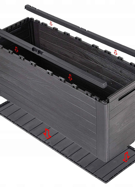 KADAX Garden Box Balcony Box 280L For Garden Balcony Terrace Brown