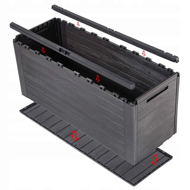 KADAX Garden Box Balcony Box 280L For Garden Balcony Terrace Brown