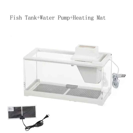 High Transmittance Fish Tank Aquarium Kits with Water Pump Heating Mat Lighting Desktop Decor For Shrimp Jellyfish Goldfish