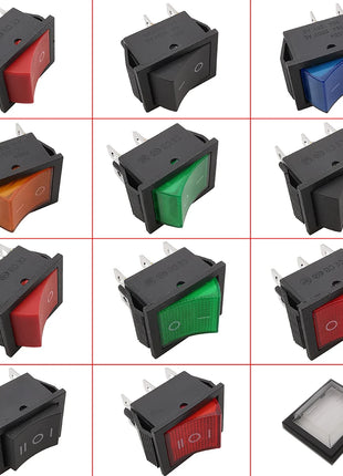 1 pz KCD4 4 pin 6 pin interruttore a bilanciere 16A 250VAC 20A 125VAC ON-OFF/ON-OFF-ON 2 posizioni 3 posizioni con interruttore di alimentazione della luce 31x25mm
