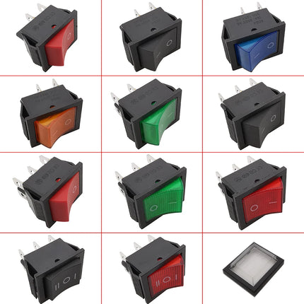 1 pz KCD4 4 pin 6 pin interruttore a bilanciere 16A 250VAC 20A 125VAC ON-OFF/ON-OFF-ON 2 posizioni 3 posizioni con interruttore di alimentazione della luce 31x25mm