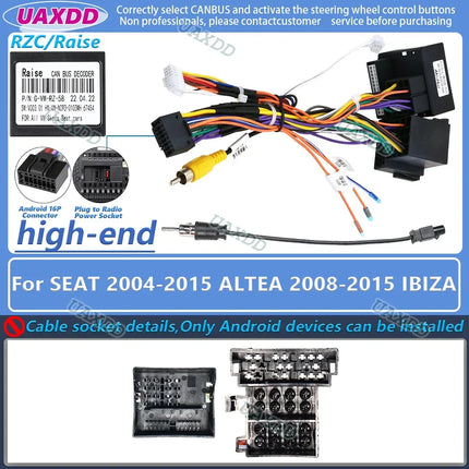 Per SEAT 2009-2013 Ibiza 2018 ARONA 2018 ATECA 2004-2015 ALTEA 2005-2012 2018 Leon 2 Din CD Auto cablaggio decodificatore canbus box