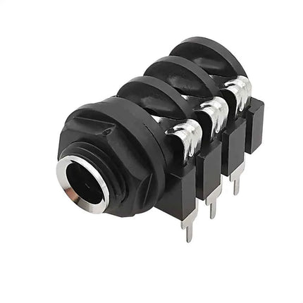 1/5/10 Pz 6.35mm 1/4 "6Pin Stereo Audio Microfono Femmina Presa 6.35 Cuffia Martinetti Filettatura PCB Montaggio A Pannello connettore Nero