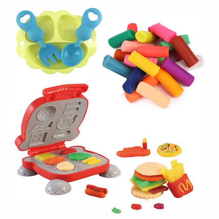 Giocattolo in argilla colorata 3D per bambini Fai finta di giocare Gelatiera Burger Noodle Plastilina Giocattolo Stampo per argilla/plasticina