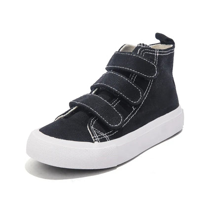 Autunno bambini scarpe di tela alte ragazzi Triple ganci Design Sneakers ragazze colore caramella scarpe Casual scarpe da scuola per bambini