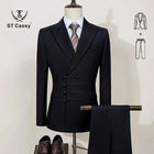ST Cassy Elegant mens suits for wedding Slim fit Double Breasted Multiple buttons Casual Business Two-piece dress party outfit
