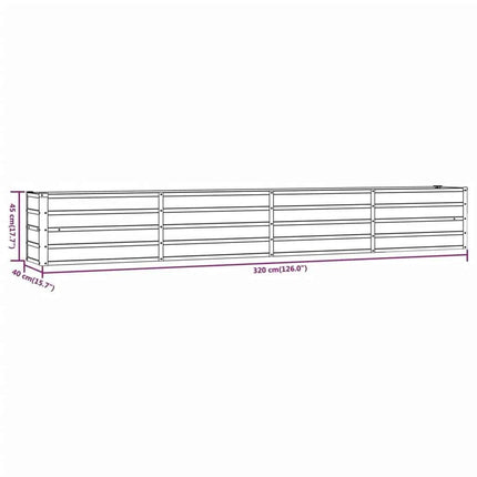 Garden flower box, 320x80x77 cm steel frame, villa courtyard combined planting trough, outdoor anti-corrosion planting box