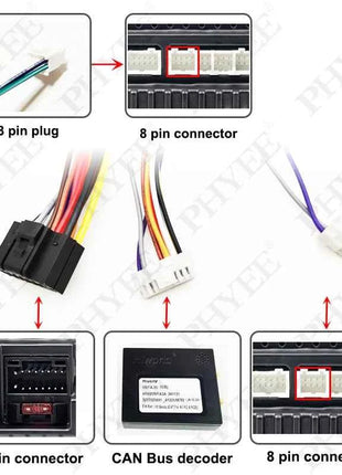 Adattatore per cablaggio radio, decodificatore bus CAN, cavo con spina a 16 pin, telaio del pannello del sistema Android da 9 pollici per Seat Ibiza dal 2008 al 2013