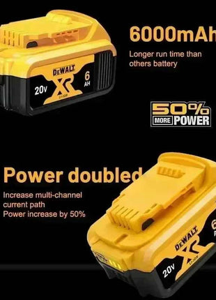 Batteria Dewalt 20V 100% Originale, 2AH 6AH Batteria agli Ioni di Litio Ricaricabile, Batteria Sostitutiva per Utensili Elettrici Dewalt DCB200 DCB206