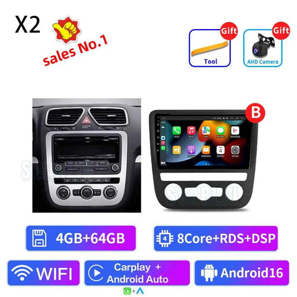 Android 16 For VW Volkswagen Scirocco 3 III Mk3 2008-2014 9 inch 8 Core WIFI Bluetooth Auto Navigation System Radio Multimedia