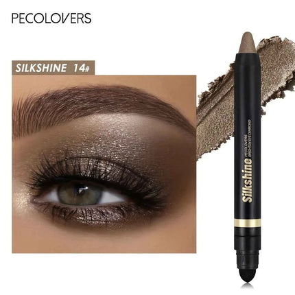 PECOLOVERS Champagne Brown Metallic Eyeshadow Stick - Waterproof, Long-Lasting Glitter Highlighter & Brightening Pencil Crayon
