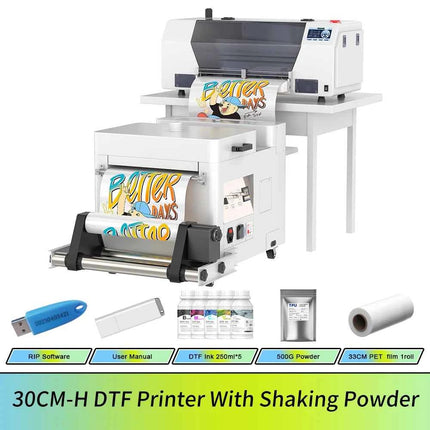 A3 Plus XP600 DTF Printer,Direct to Film,2X-Speed Compared to L1800,5" LED Multi-Function Display,Film Cutter,For Small Business