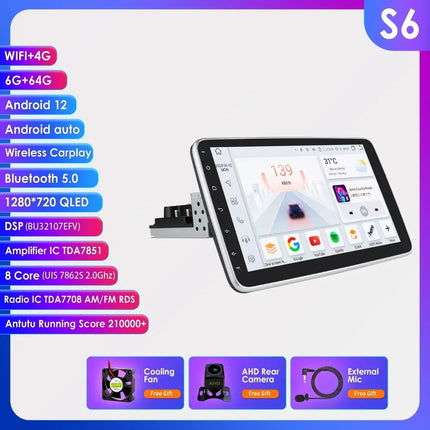 Hizpo 10.1" Universal CarPlay Android Auto Radio For VW Volkswagen Fiat Renault Nissan Hyundai 4G Car Multimedia Autoradio 1 Din