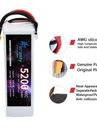 3S Lipo Battery 11.1V 5200mah 60C For RC Car Quadcopter Drone Airplane Helicopter With XT60 Deans T XT90 EC5 11.1V Battery