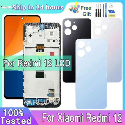 6.79" AMOLED For Xiaomi Redmi 12 LCD Display Touch Screen With Frame Digitizer Assembly For Redmi 23053RN02A 23053RN02Y Screen
