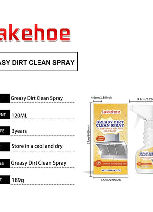 JAKEHOE Greasy Dirt Clean Spray Kitchen Powerful Remover Oil Multipurpose Dirt Degreaser Cleaning Agent Washing Home Use Cleaner
