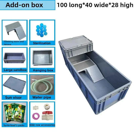Turtle Tank with Drainage Drying Table Large Turtle Breeding Box Thickened Plastic Turtles Terrariums Turtles House Ecosystem