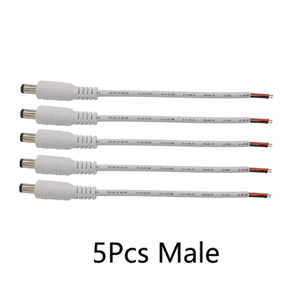 5.5*2.1mm Maschio Femmina Cavo di Alimentazione DC Spina del Cavo Martinetti Adattatore del Connettore Treccia Bianco Nero Per Telecamera CCTV 5050 3528 HA CONDOTTO LA striscia