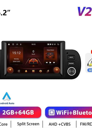 Podofo CarPlay Android Radio For Fiat Panda 2013-2020 Car Intelligent System 1din GPS Stereo Multimedia Player RDS FM Car Radio