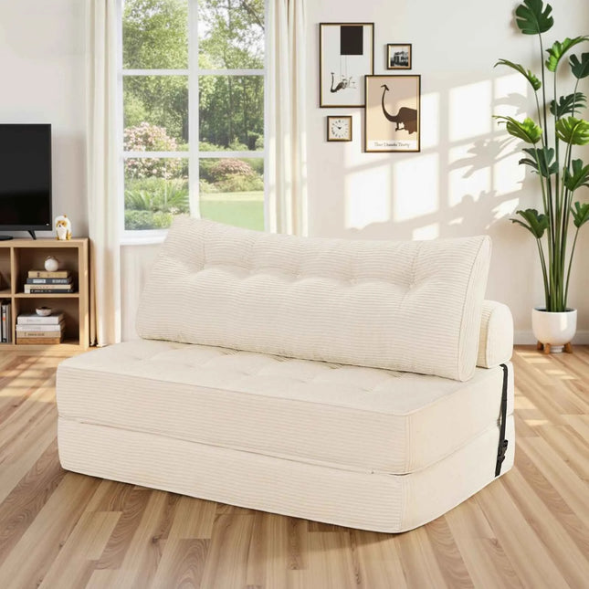 Folding Sofa Bed Sleeper Sofa Chair 3 in 1 Convertible Sofa Bed with 2 Pillows Foldable Couches Mattress with Back Support Floor