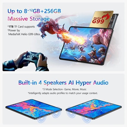 Teclast ArtPad Pro 12.7" Display UHD 2.2K, Max. 20GB RAM, 256GB ROM, Helio G99, 10000mAh, 30W, Tablet Android 15, LTE Globale