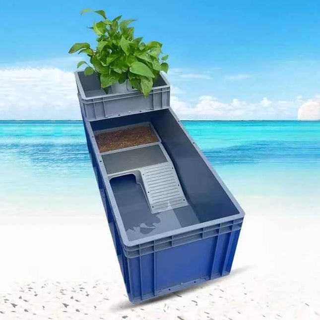 Turtle Tank with Drainage Drying Table Large Turtle Breeding Box Thickened Plastic Turtles Terrariums Turtles House Ecosystem