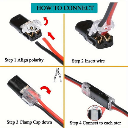 Electric Wire Connector No Strip Quick Dual Line Cable Interconnection Detachable Automotive Terminal Plug Universal Quality