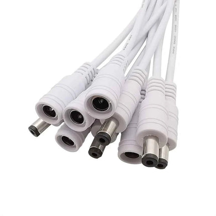 5.5*2.1mm Maschio Femmina Cavo di Alimentazione DC Spina del Cavo Martinetti Adattatore del Connettore Treccia Bianco Nero Per Telecamera CCTV 5050 3528 HA CONDOTTO LA striscia