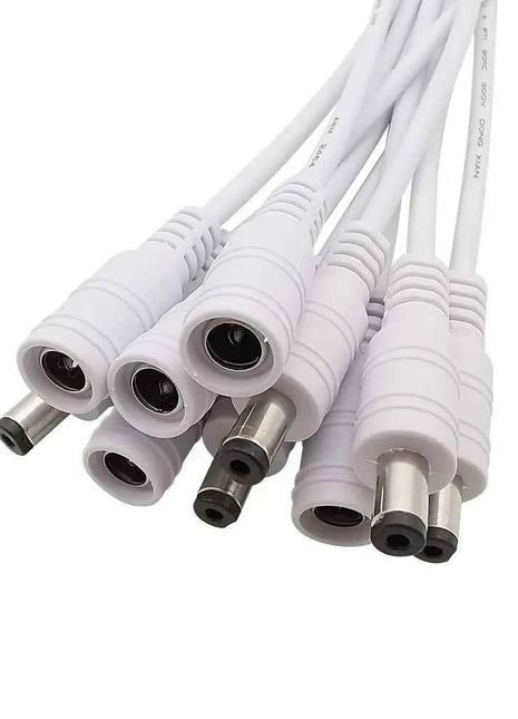 5.5*2.1mm Maschio Femmina Cavo di Alimentazione DC Spina del Cavo Martinetti Adattatore del Connettore Treccia Bianco Nero Per Telecamera CCTV 5050 3528 HA CONDOTTO LA striscia