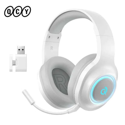 QCY Heroad V200 Over Ear Headphones Bluetooth 6.0 Wireless Earphones 50mm Driver 7.1 Surround Sound RGB Gaming Headset with Mic