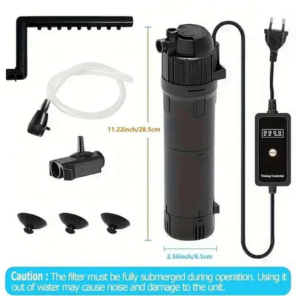 5 in 1 UV Filter for uv Aquarium Sterilization Fish Tank Pump Filter 800L/H Smart Timing Control Sterilization Lamp Pumps