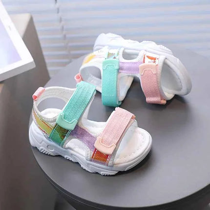 Sandali morbidi e comodi per bambini con suole antiscivolo sandali colorati per bambini per neonate (2-6 anni)