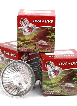 25/50/75W UVA+UVB 3.0 Reptile Lamp Bulb Turtle Basking UV Light Bulbs Heating Lamp Amphibians Lizards Temperature Controller 1Pc