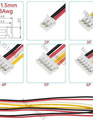 5/10 Pz JST ZH-1.5mm Passo Maschio Connettore Con Filo 100/200/300mm Cavo 2/3/4/5/6/7/8/9/10P Spille Ponticello Linea Per Arduino