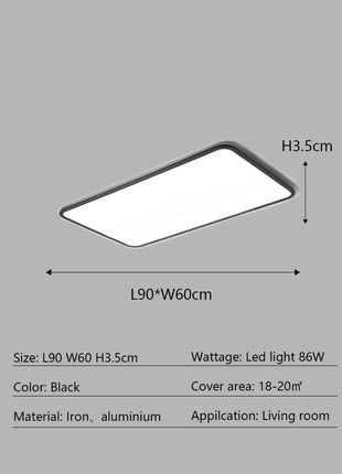 AuroraRealm Illuminazione Ultrasottile Soggiorno Luce Nordico Moderna Lampada da soffitto a LED Decorazioni per la casa Camera da letto Balcone Cucina Corridoio Apparecchio