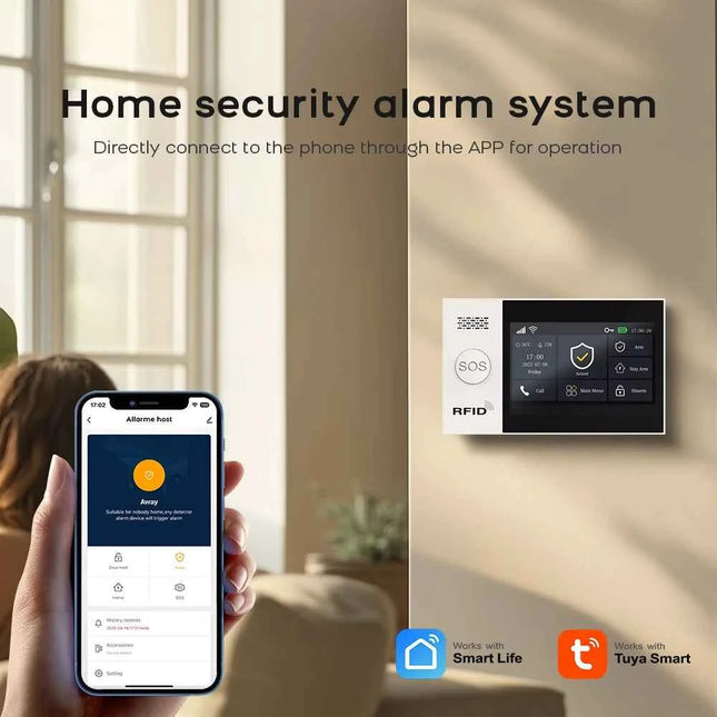 PGST 4G WiFi Smart Life Security Alarm System Kit Tuya Alexa Home Automation Alarm Security Protection Motion Detector Sensor