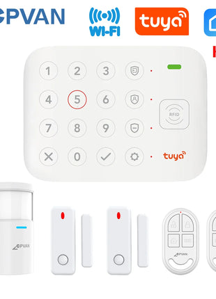Sistema di Allarme Domestico Wireless Intelligente CPVAN con Pannello di Sicurezza WIFI 4G, Kit Allarme con Tastiera, Supporta il Controllo Tuya/Smart Life