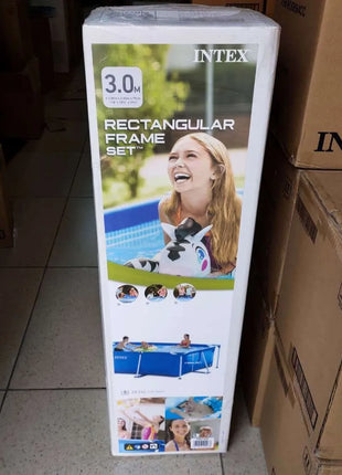 Piscina Rettangolare Intex 28272 con Telaio 300x200x75cm, in PVC Rinforzato, Fuori Terra, per Famiglie, da Esterno