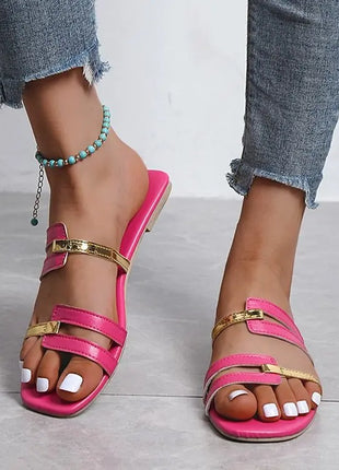Women's Shoes Summer Flats Flip Flops Dress Shallow Casual Women's Slides Rome Open-toe Slippers for Women Slingback Sandals 2023