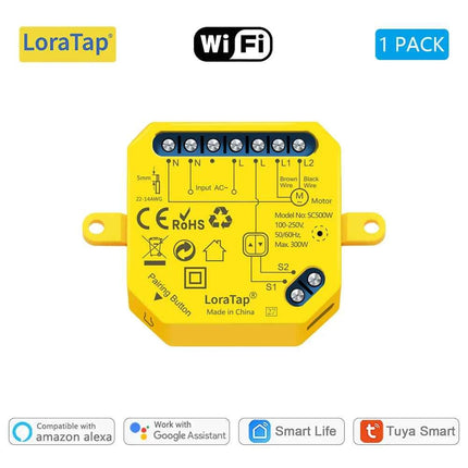 Tuya Smart Life WiFi Curtains Switch Connected Roller Shutters Control Blinds Motor Google Home Alexa Electric Window LoraTap
