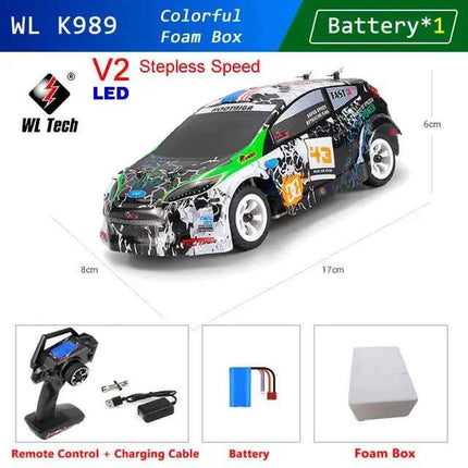 WLtoys K989 1:28 4WD 2.4G Mini RC Racing Car High Speed Off-Road Remote Control Drift Toys Alloy Vehicle for Children Kids Gift