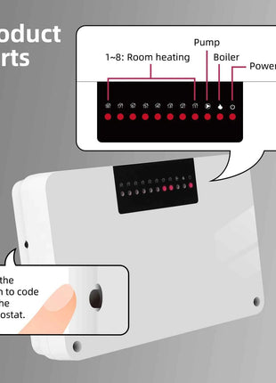 Beok wireless Thermostat Controller Heating Wifi Smart Home 8-Channel Heating System for Gas Boiler Water Floor Actuator
