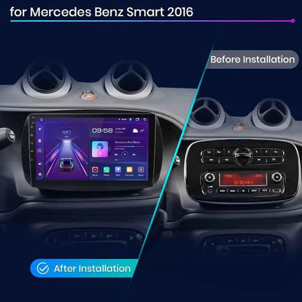 Junsun Wireless CarPlay Android Auto Car Radio For Mercedes Benz Smart 453 Fortwo 2014-2020 GPS Multimedia 2 din Systems Stereo