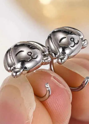 Orecchini a Forma di Cane Huitan per Donne, Accessori Moda Quotidiana e da Festa, Gioielli Eleganti e Versatili in Metallo, Regalo